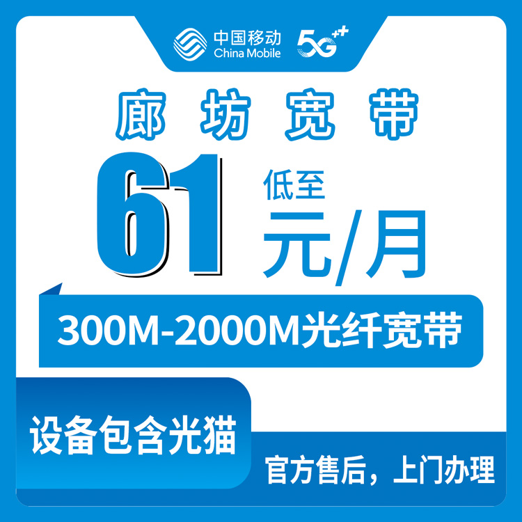 2026年8月河北廊坊文安县移动宽带怎么选？61元300M到241元2000M真实体验分享