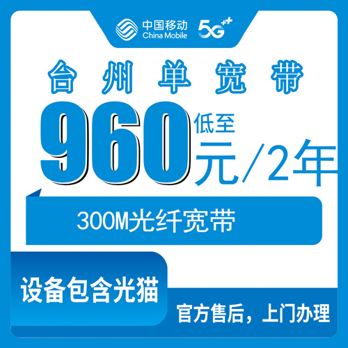 2026年10月31日浙江省台州仙居县移动单宽带多少钱？960包2年300M亲测记录