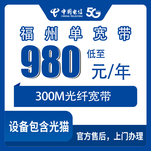 2026年11月福建省福州平潭县电信宽带怎么选？300M单宽带980包年真实体验说几句